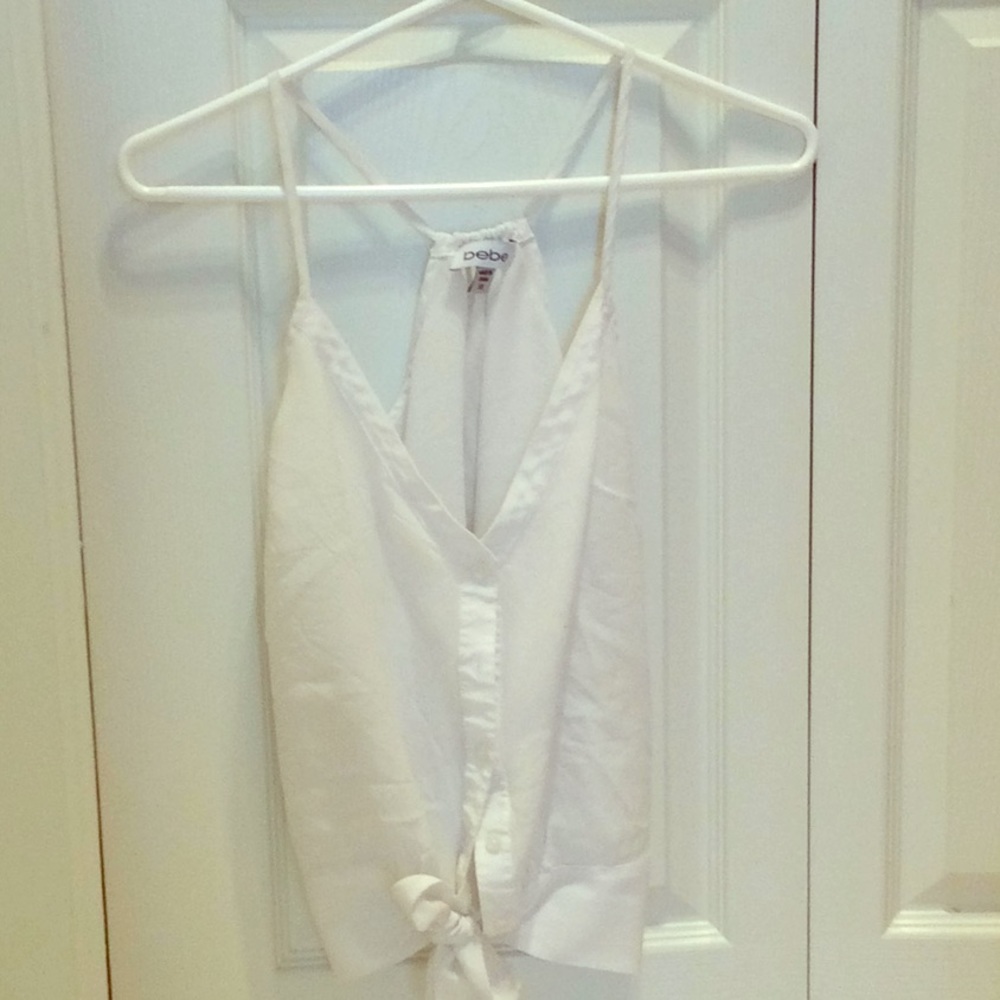 White waist tying crop top